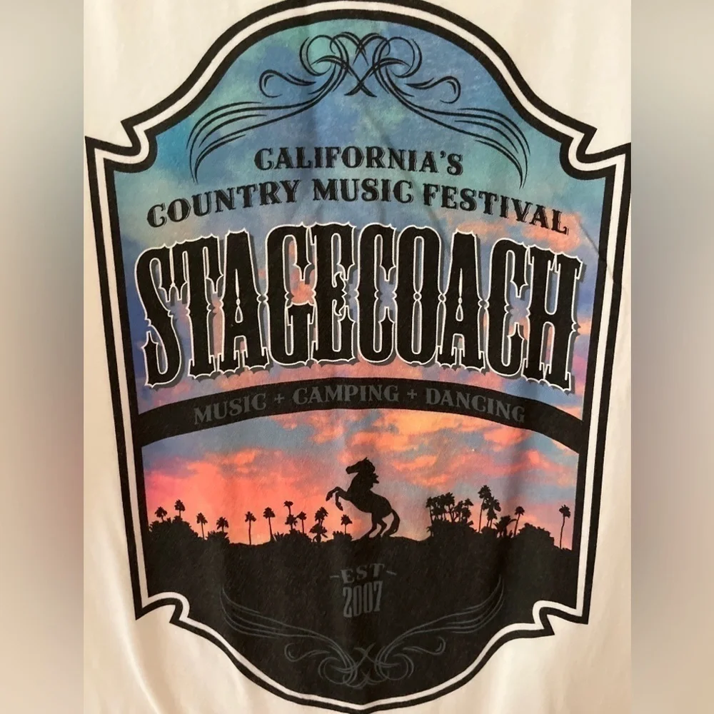 Stagecoach Country Music Festival Men’s White Tank Size Large